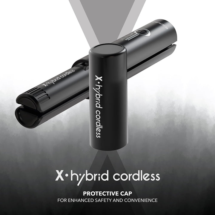 Gamma+ X-Hybrid Kabelloses Glätteisen für Reisen | Mini Haarglätter 2-in-1 für Glattes und Lockiges