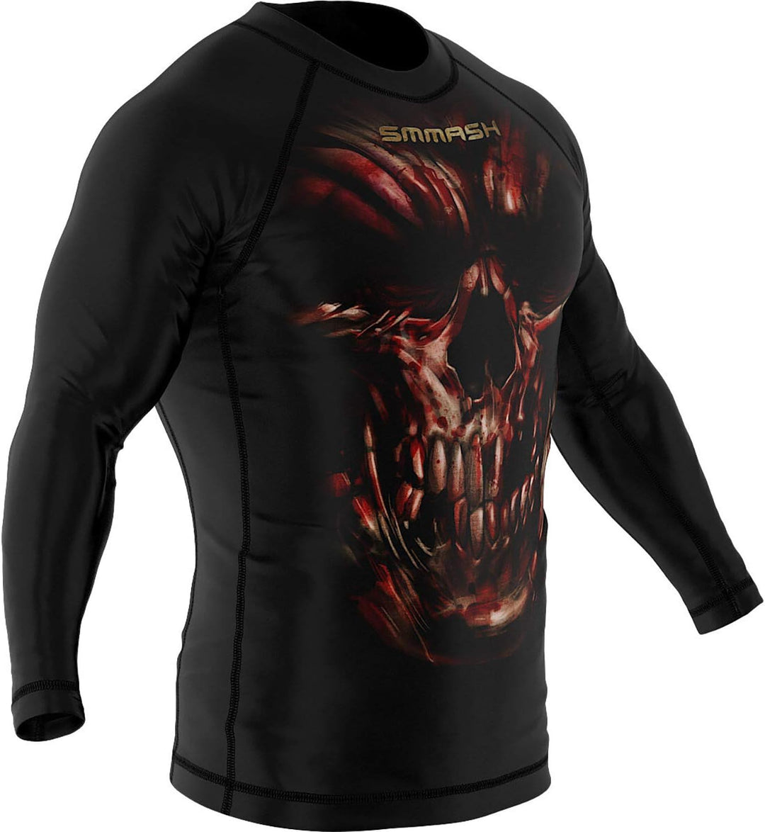 SMMASH Funktionsshirt Herren Rashguard Langarm Sportshirt MMA Thaibox Muay Thai Kickboxen Atmungsakt