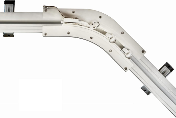 ABALON Angle, 90º oder 135º, Weiss, mit artikuliertem Master Carrier, elektrische vorhänge, elektris