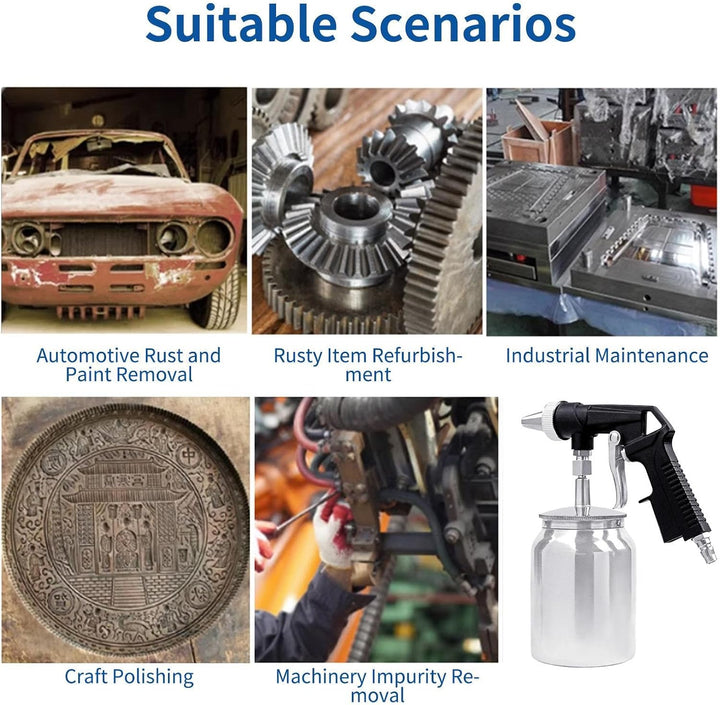 Pneumatic Sand, High Pressure Cleaner, Abrasive Media Sprayer, Rust Paint Removal Tool with Precisio