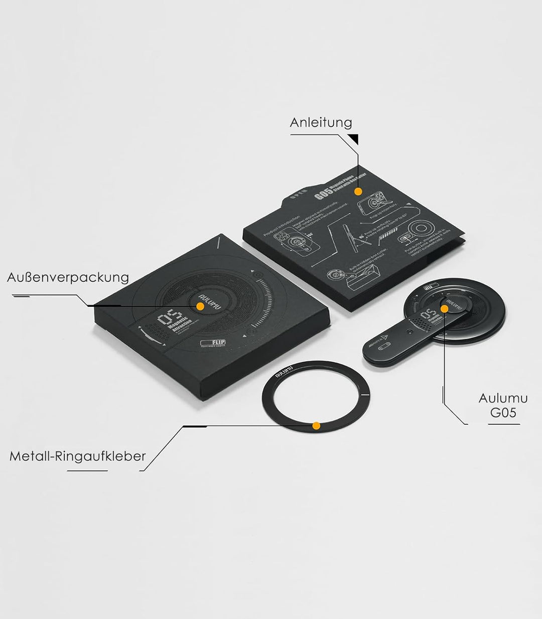 Aulumu G05 Magnetisch Phone Ständer Grip | Abnehmbarer, 360° Verstellbarer Handy-Kickstand mit Karto