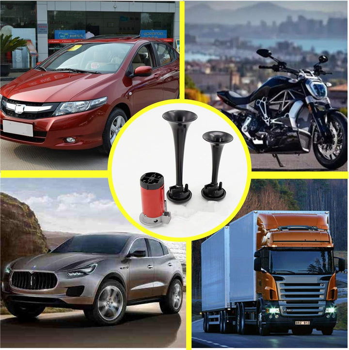 YIYIDA Hupe autohupe 135DB Lautsprecher doppel Trompeten Hupe lufthupe hohem bass und Kompressor-luf