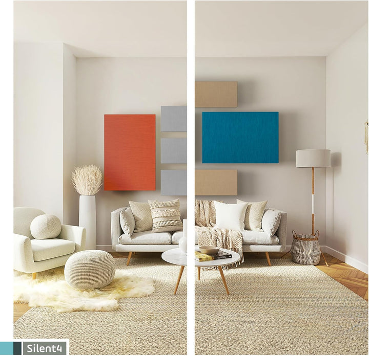 SILENT4® Schallabsorber Wand 114x72x5cm Akustikbild Akustikpaneele aus Akustikvlies, Klettverschluss