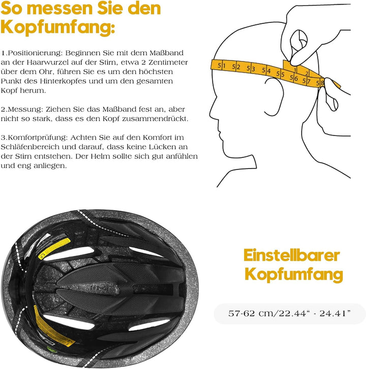 Fahrradhelm Herren Damen mit Abnehmbarem Magnetischem Visier, Ultraleichter Verstellbarer Bike Helm,