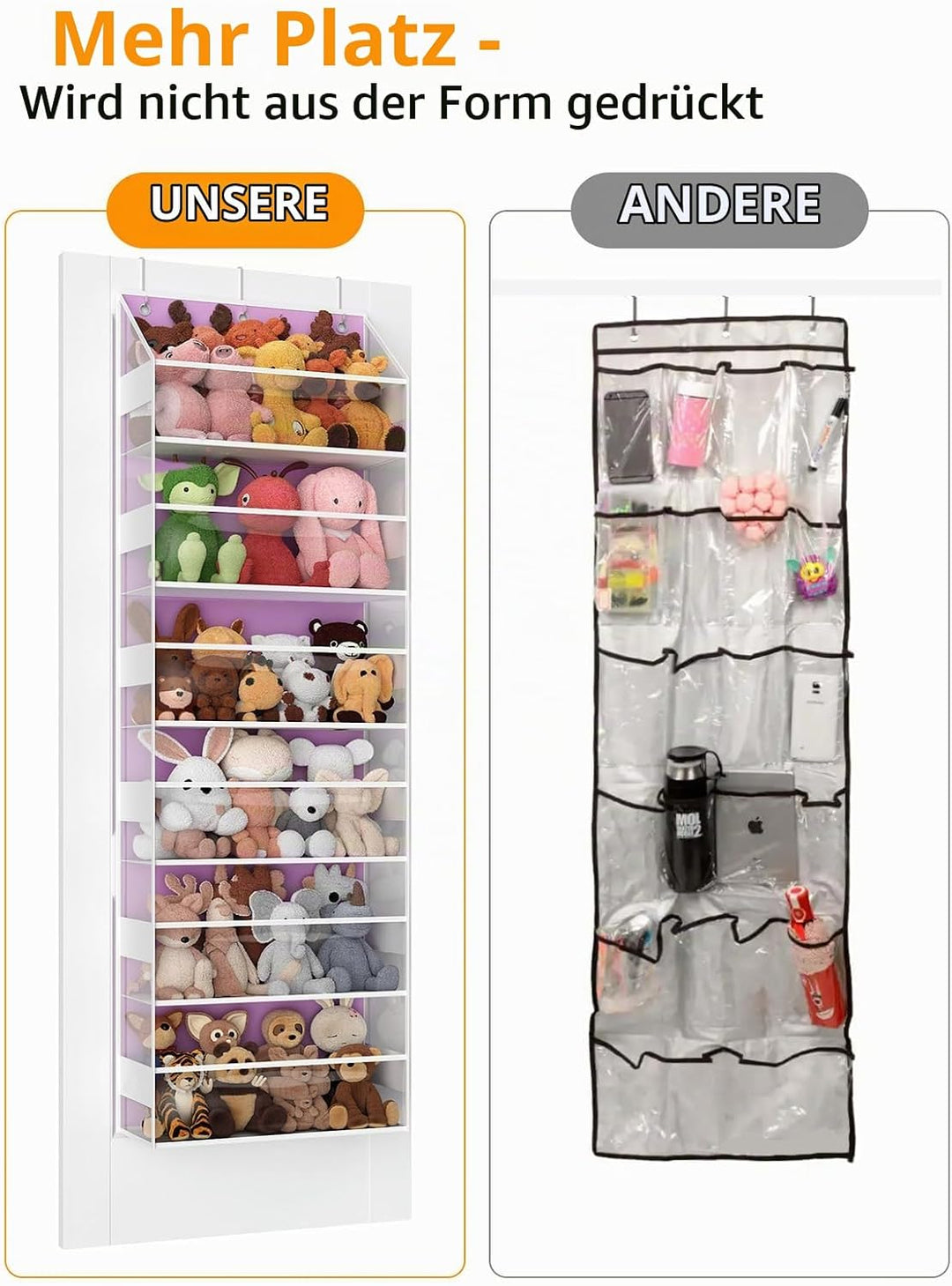 Türhänger-Organizer – 6-stöckige Aufbewahrung für Kuscheltiere, Badezimmer-Organizer und Aufbewahrun