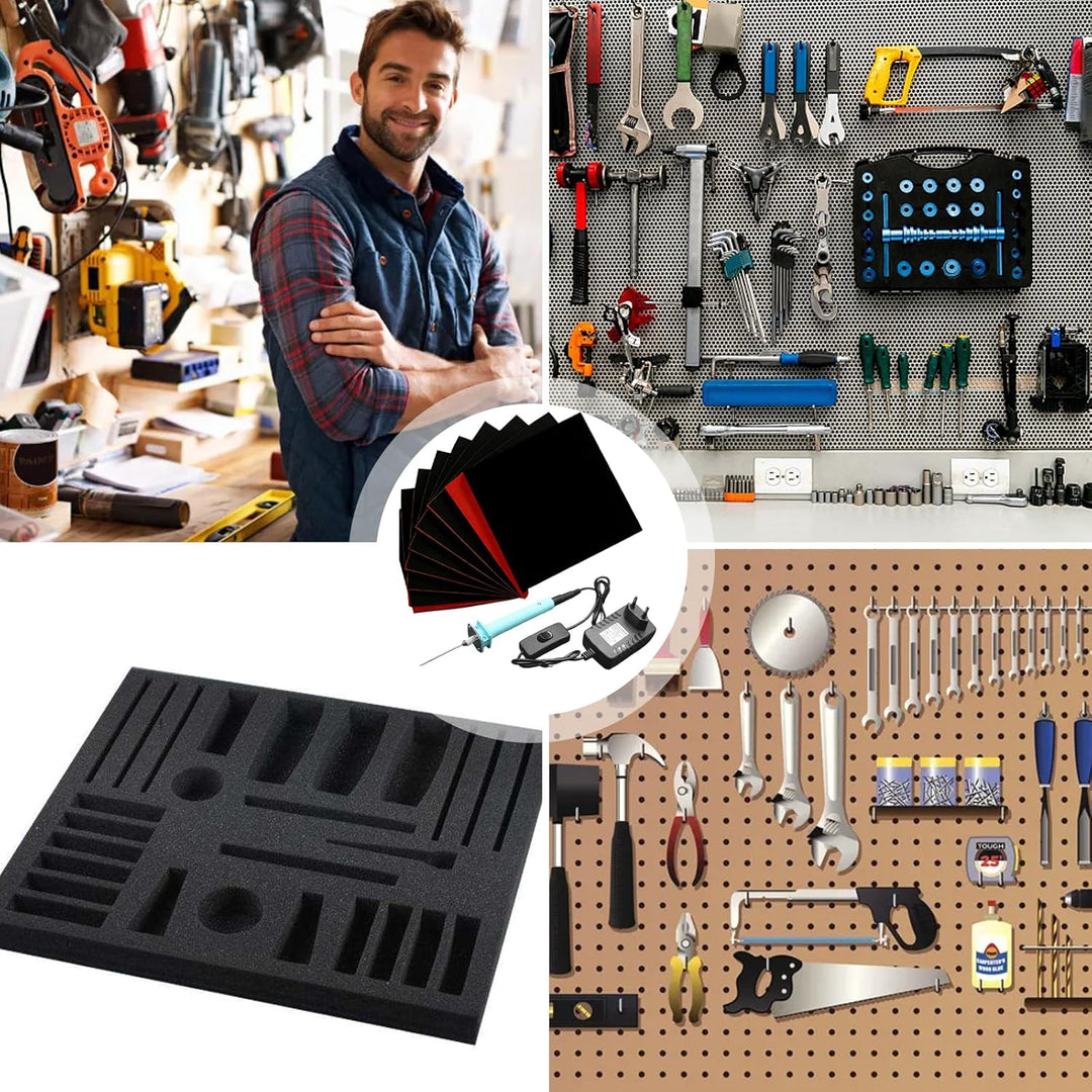 Werkzeugeinlage, Hartschaumplatte 8er-Pack mit Schaumstoff Cutter Cut Precision Defined Werkzeugkist