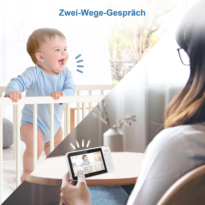 VTECH VM924 Babyphone mit Kamera 5 Zoll Video Baby Monitor, 31 Stunden Akkulaufzeit Babyfon mit Kame