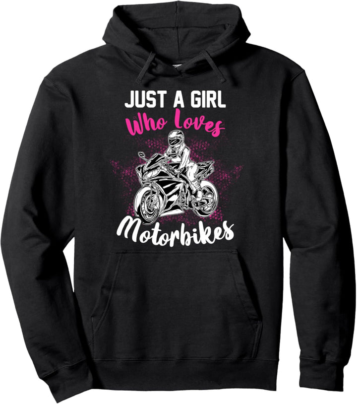 Just A Girl Who Loves Motorbikes Lustiges Motorrad Fahrerin Pullover Hoodie