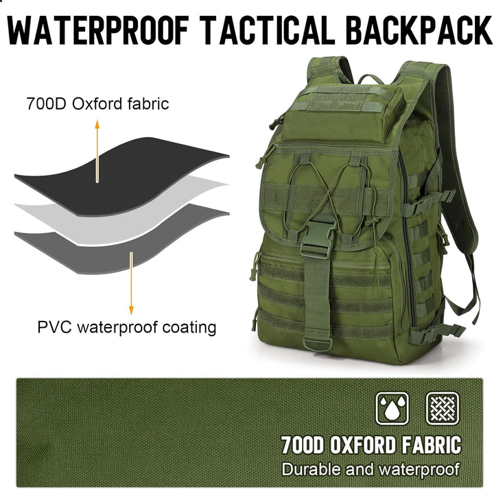 SHANNA Militärrucksack 35L/50L Armee Rucksack Molle, Hohe Kapazität Trekkingrucksack Wanderrucksäcke