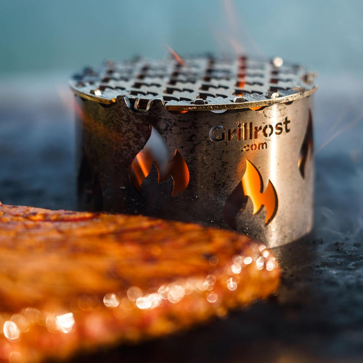 Grillrost.com Das Original Mini Wokaufsatz aus Edelstahl - für Mini Feuerplatte steckbar Mini-Wokauf