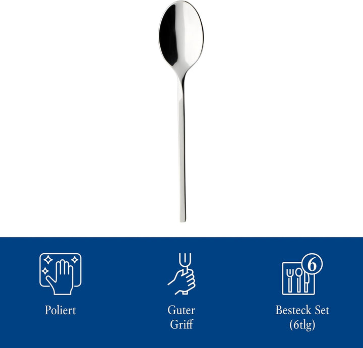Villeroy und Boch NewWave Espressolöffel-Set, 6-teilig, Edelstahl Espressolöffel-Set | 6-tlg., Espre