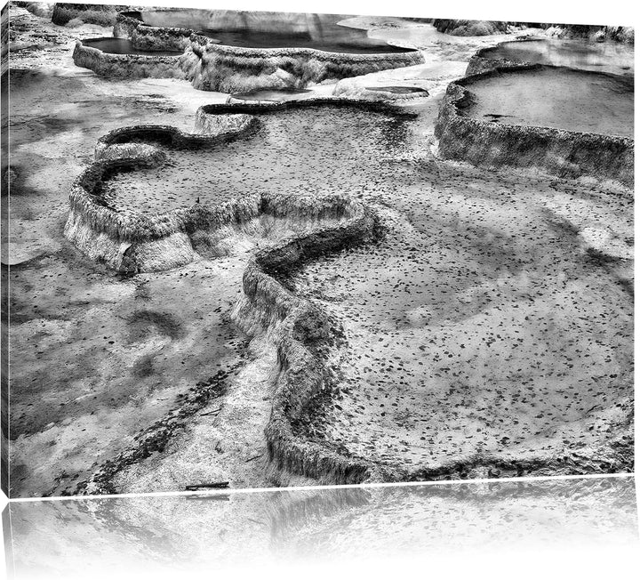 Pixxprint Kalksteinterasse als Leinwandbild/Grösse: 100x70 / Wandbild/Kunstdruck/fertig bespannt, 10