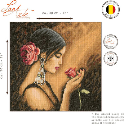 Lanarte Zählmusterpackung Spanische Frau Kreuzstichpackung, Baumwolle, Mehrfarbig, 30 x 30 x 0.3 cm