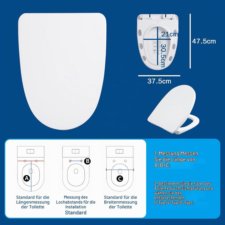 Smart Toilettensitz, Beheizter WC Sitz mit Nachtlicht