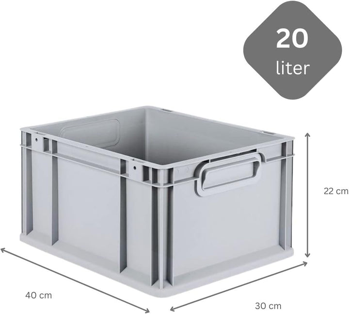 SuperSparSet 10x Eurobox NextGen Grip mit Auflagedeckel & 4 grünen Schiebeschnappverschlüssen, HxBxT