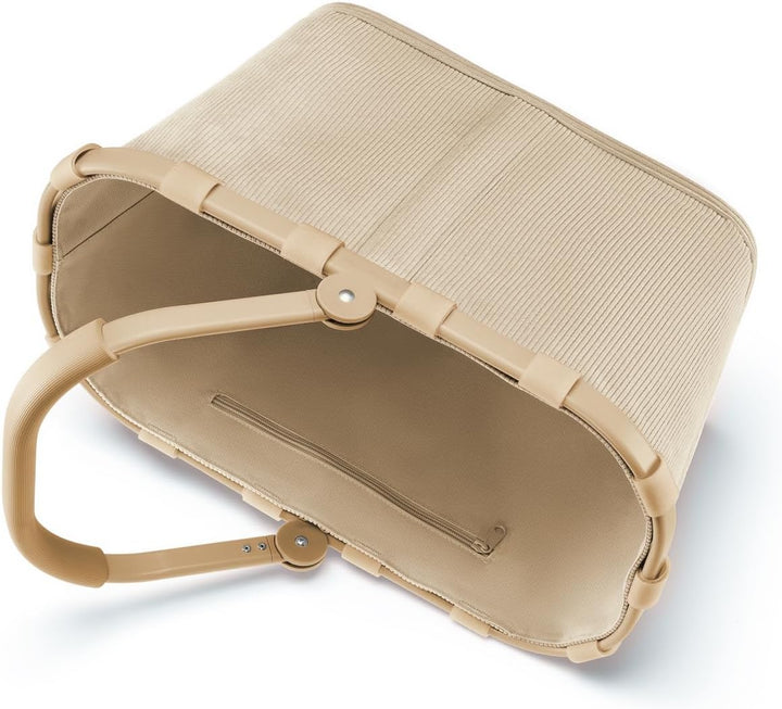 reisenthel carrybag frame cord sand – Stabiler Einkaufskorb mit viel Stauraum und praktischer Innent