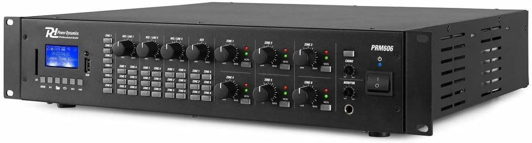 Power Dynamics PRM606 100-Volt-Matrix-Verstärker für 6 Zonen - inklusive Bluetooth und MP3-Player -