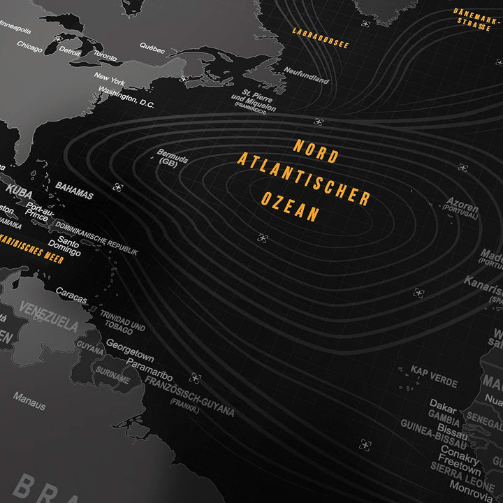 Titanwolf - Übergrösse DEUTSCHES Layout Mauspad 1200x600mm Weltkarte - XXXL Mousepad gross mit Motiv
