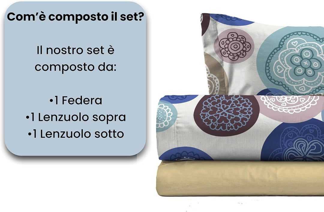 Fantasy Murrine Italian Bed Linen Bettwäsche, Kleine doppelte, Mikrofaser Murrine Kleine doppelte, M