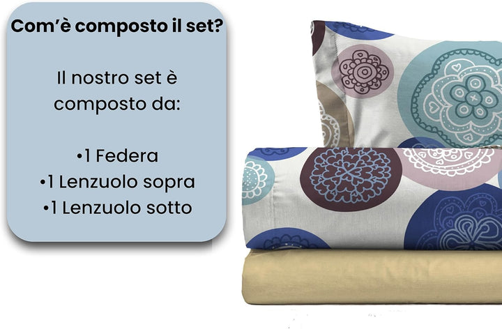 Fantasy Murrine Italian Bed Linen Bettwäsche, Kleine doppelte, Mikrofaser Murrine Kleine doppelte, M