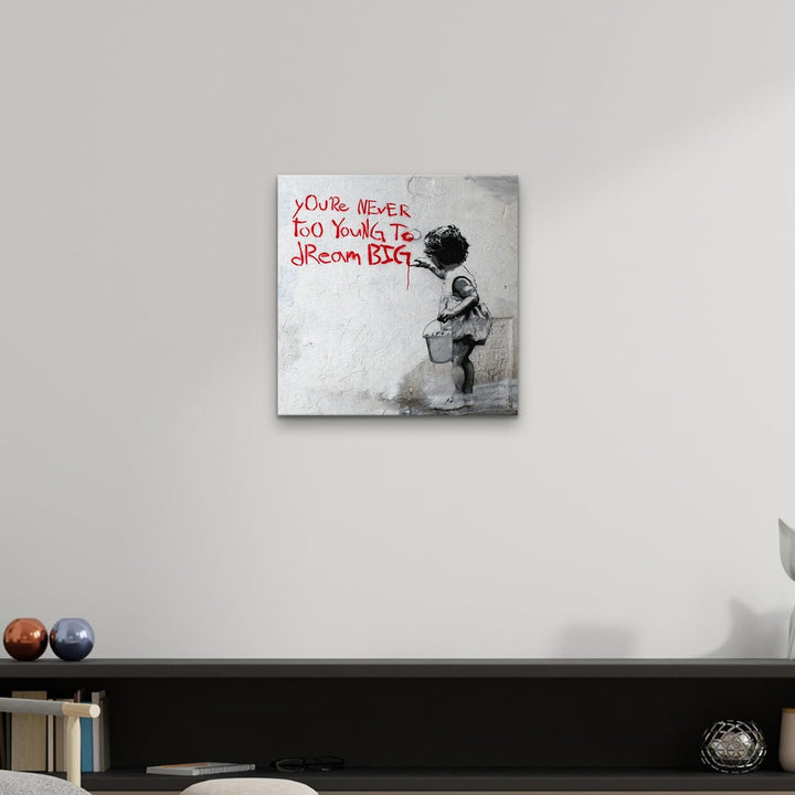 Giallobus - Gemälde - Banksy - - Standardleinwand - 50x50-16 - Nie zu jung - Bereit zum Aufhängen -