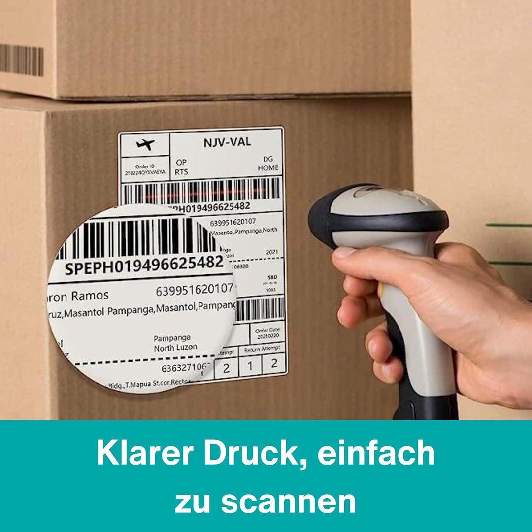 Double Dragon 10 Rollen DK-22205 Endlospapier Etiketten, 62mm x 30,48m, für Brother QL Drucker (QL-8