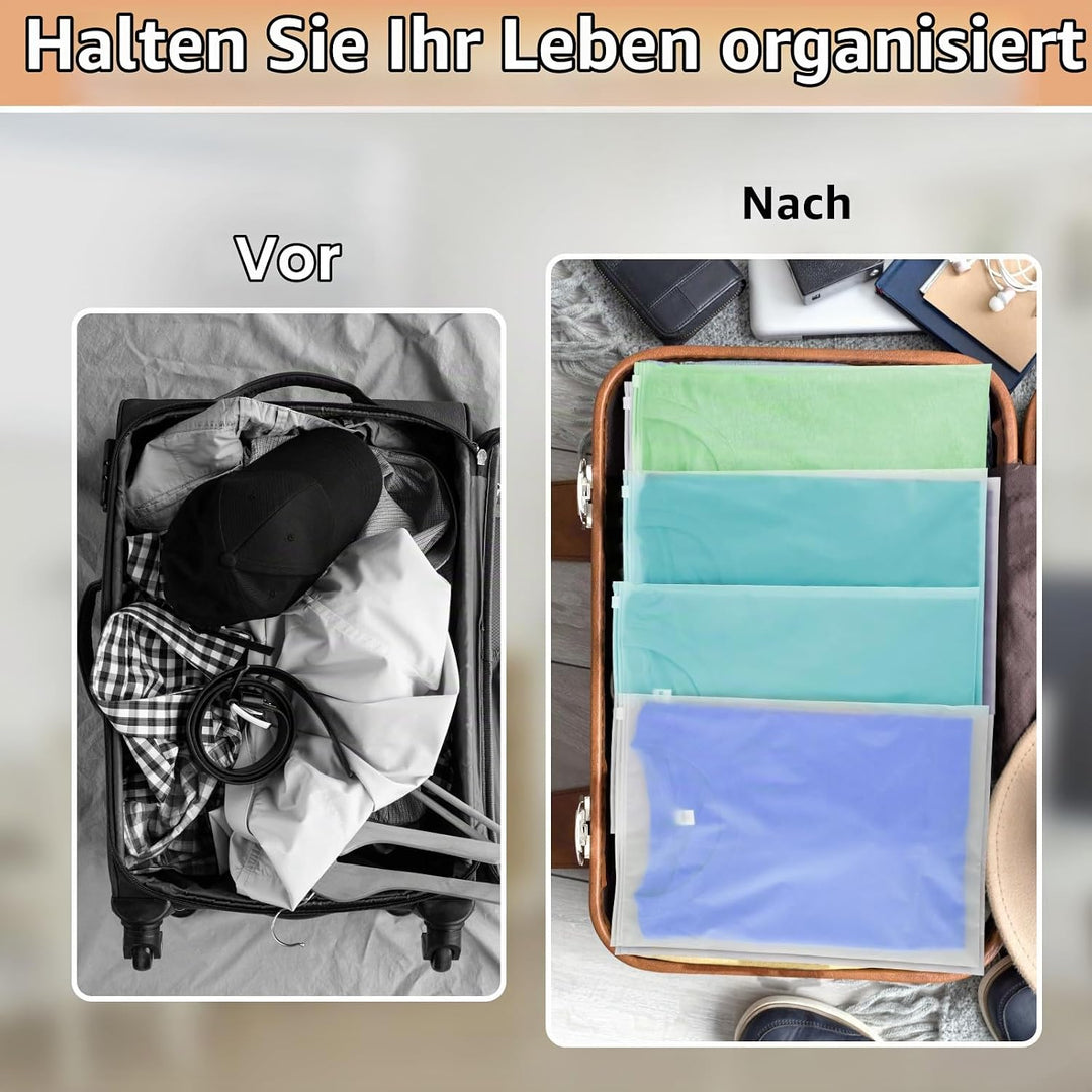 Beutel mit Reissverschluss, 100 Stück 25 * 35cm Zip Beutel Klein, Kleiderbeutel für Reisen, Zip Orga