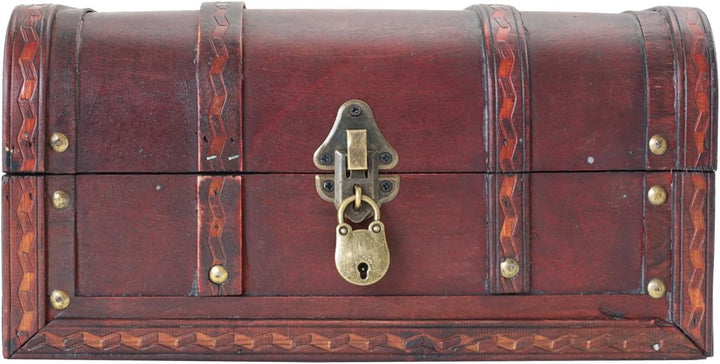 HMF 6401-130 Schatztruhe aus Holz mit Schloss | 30 x 20 x 15 cm | Klein | Spanien 30 cm, Spanien, 30