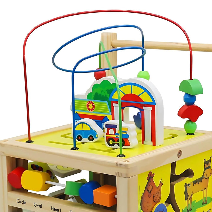 Lauflernwagen aus Holz Würfel- Laufwagen für Babys - 33x33x47cm