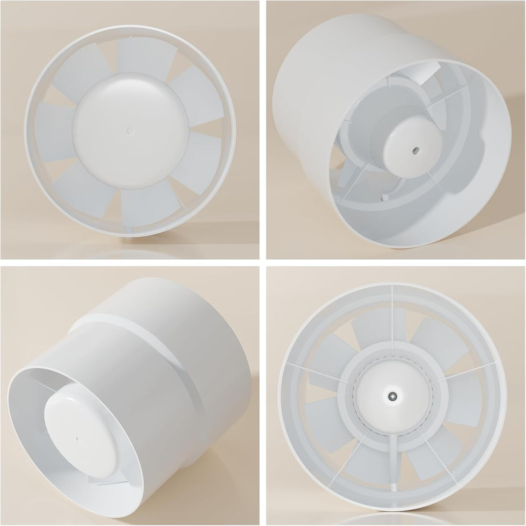 Rohrventilator 100mm 105mm,Inline-Abluftventilator,Leise Rohrlüfter 130m³/h,Kanalventilator Für Bad,