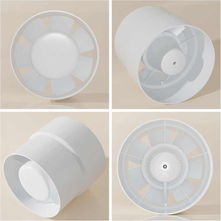 Rohrventilator 150mm 155mm,Inline-Abluftventilator,Leise Rohrlüfter 320m³/h,Kanalventilator Für Bad,