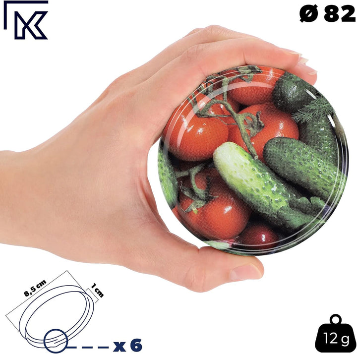 KADAX 100er Set Einmachgläser 250ml TO82 Gemüse, Marmeladengläser Vorratsgläser Mason Jar mit Schrau