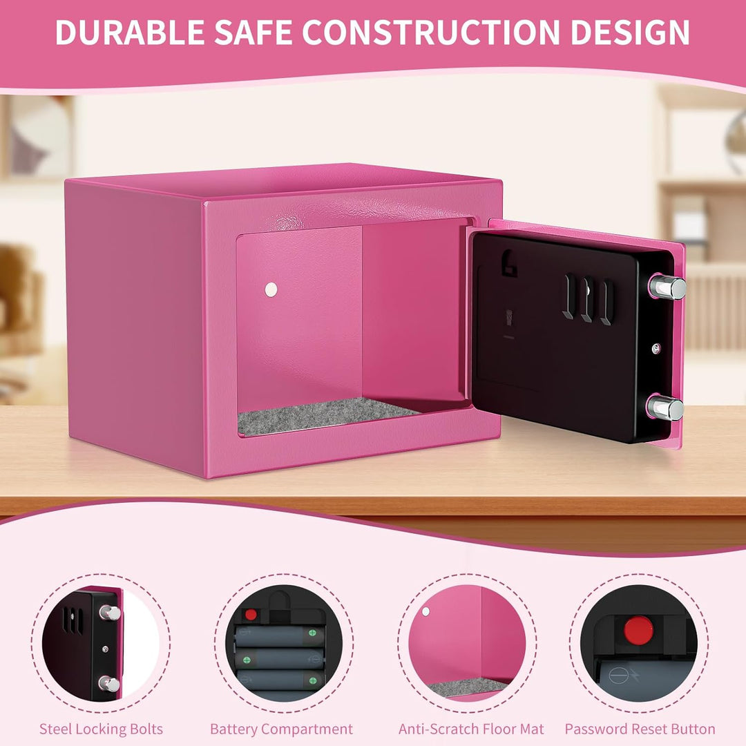 Digitaler Safe 6,8 l, kleiner Tresor für Zuhause, elektronische Sicherheitskassette, Wandtresor fürs