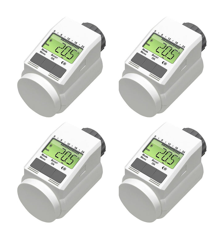 Programmierbarer Heizkörper-Thermostat (Energiesparregler) 4er-Set