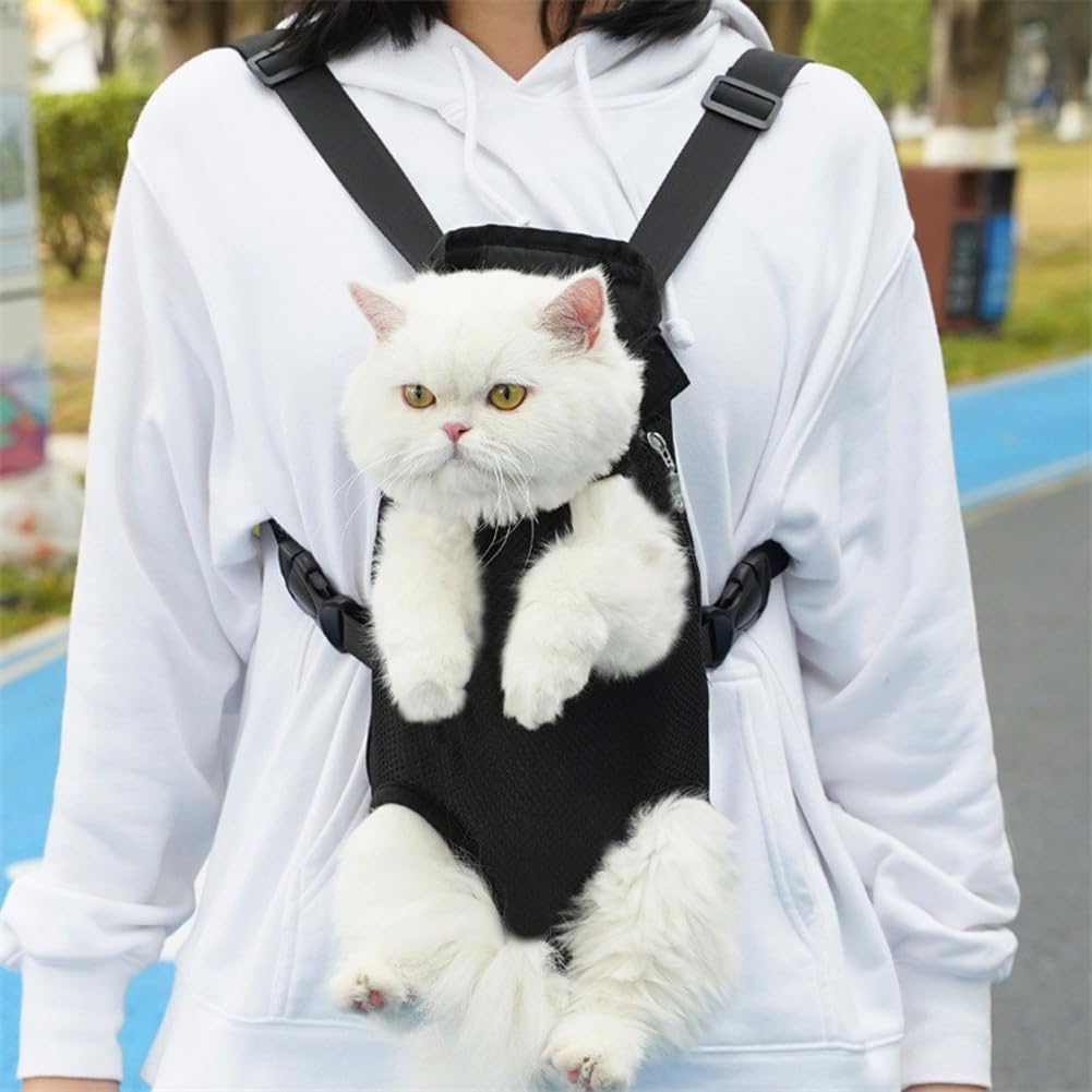 Rucksack-Transporttasche für Haustiere, verstellbare Vordertasche für Katzen, belüfteter Brust-Trans