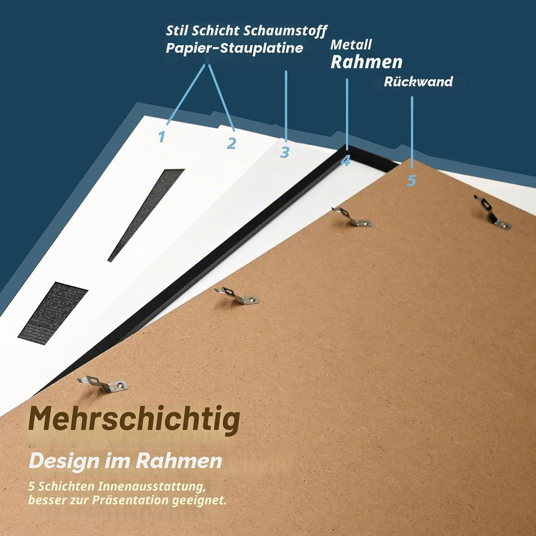 UXENI Objektrahmen Aluminium Bilderrahmen mit Transparentes Acryl,3D Rahmen tief für Objekte,Trikotr
