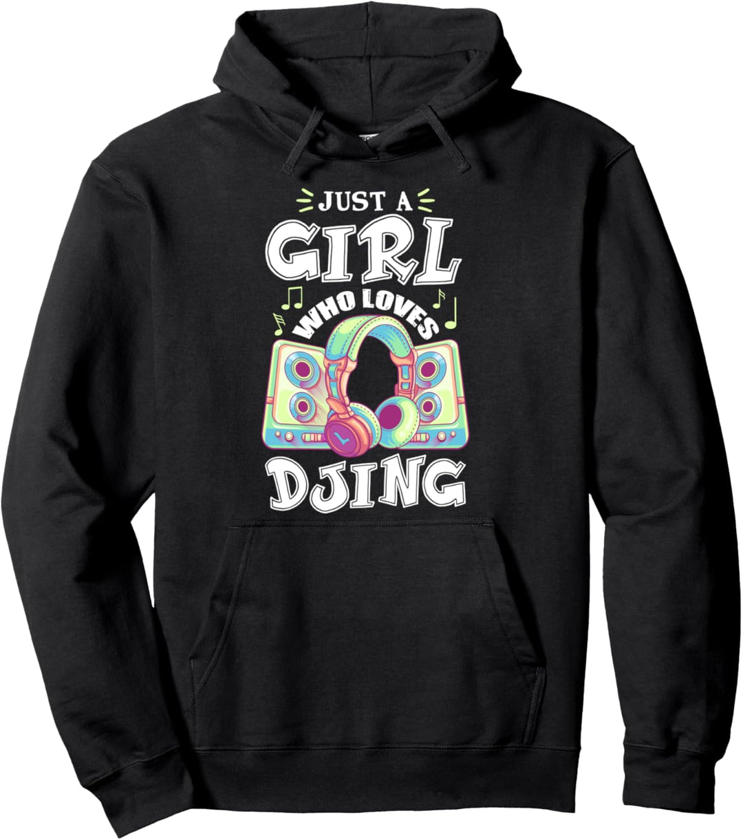 Just A Girl Who Loves DJing Disc Jockey DJane Geschenk DJ Pullover Hoodie