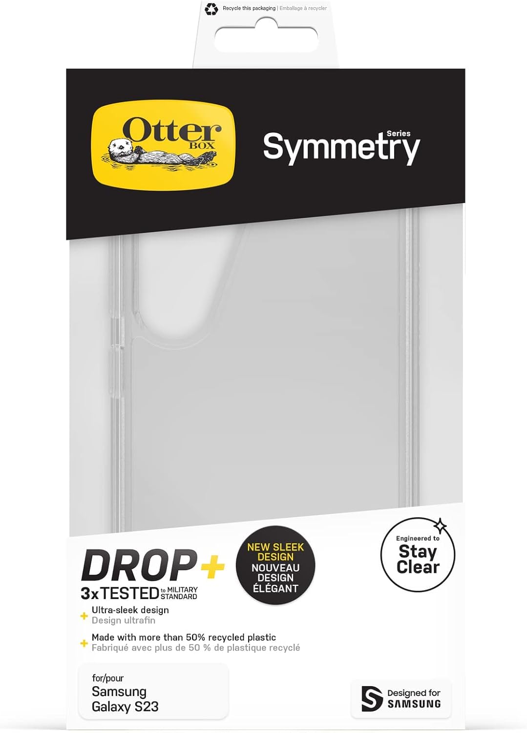 OtterBox Symmetry Clear Hülle für Samsung Galaxy S23, sturzsicher, schützende Hülle, 3x getestet nac