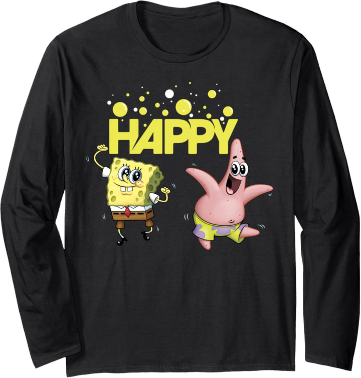 SpongeBob SquarePants Happy Dancing SpongeBob And Patrick Langarmshirt