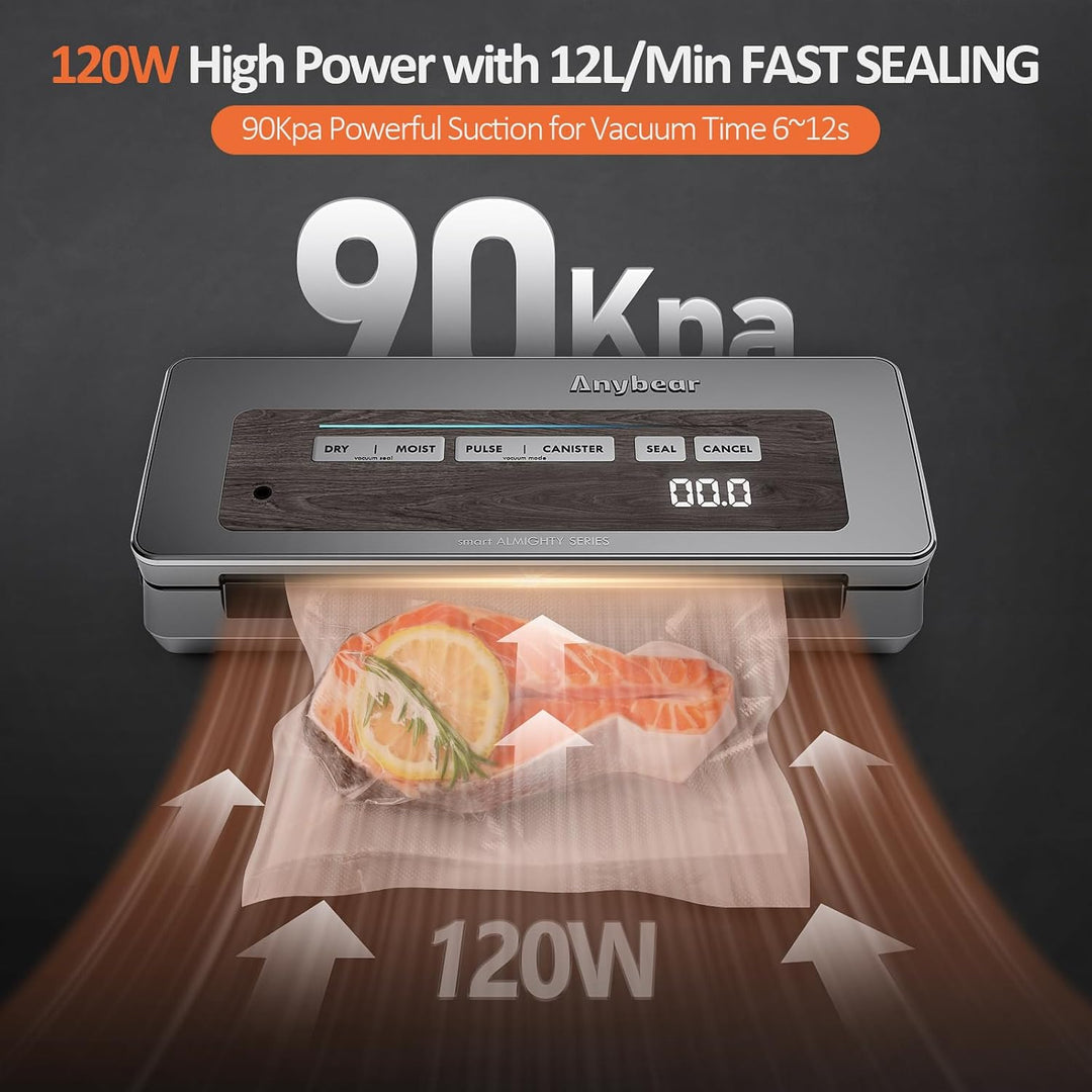 Vakuumiergerät, 90 kPa, 100 W, leistungsstarke breite Versiegelung, Lebensmittelaufbewahrung, eingeb