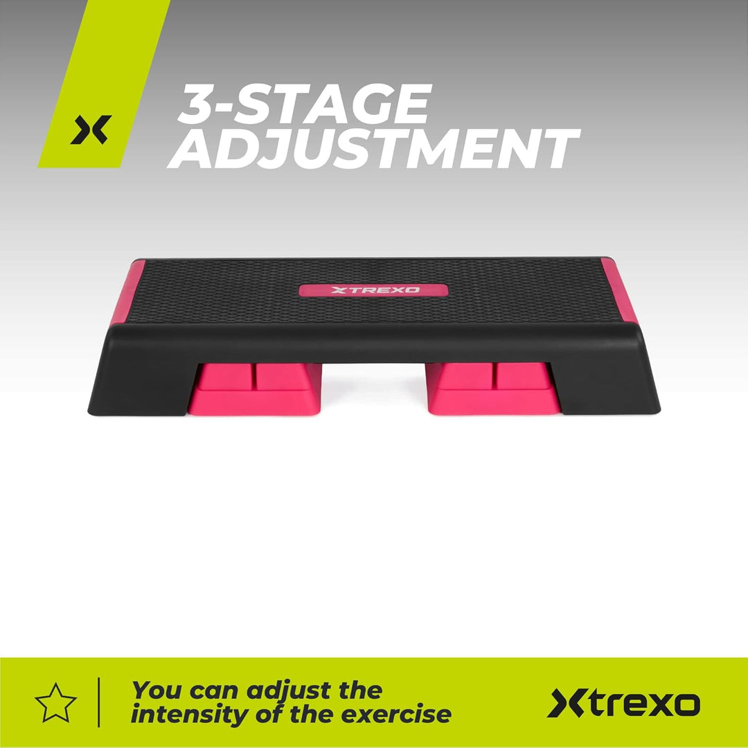 XTREXO Aerobic Step 98 x 38 cm Für Cardio- und Fitnesstraining Höhenverstellbar 15-20-25 cm Langlebi