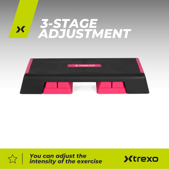 XTREXO Aerobic Step 98 x 38 cm Für Cardio- und Fitnesstraining Höhenverstellbar 15-20-25 cm Langlebi