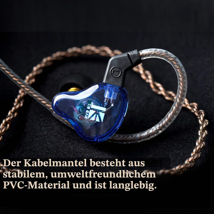Yinyoo KBEAR KS2 In-Ear-Kopfhörer, KB KS2 Stereo-Basskopfhörer, 1BA+1DD Hybrid Over-Ear-Headset mit