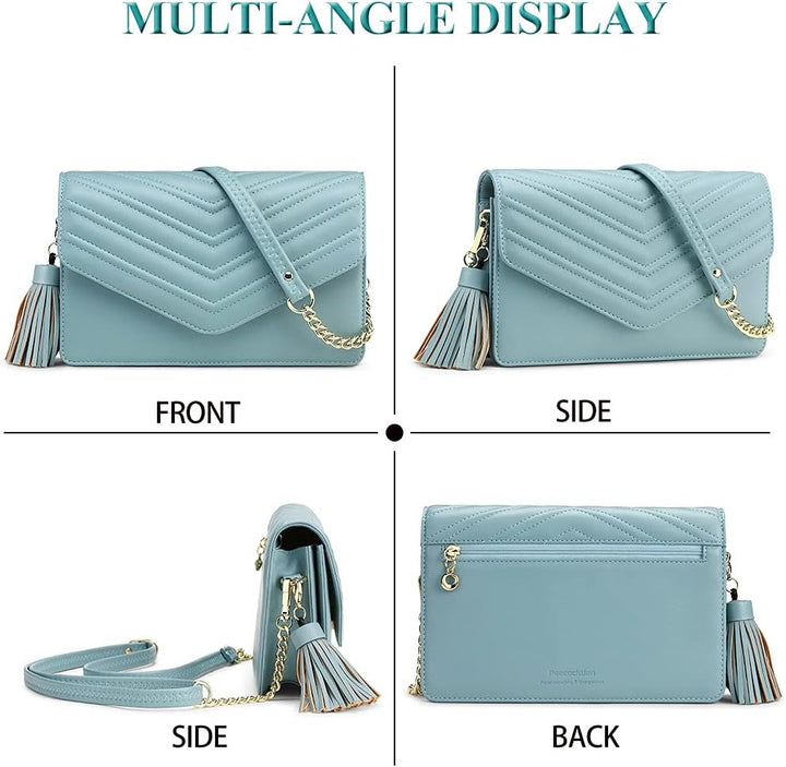 Peacocktion Damen Umhängetasche, Kleine Crossbody Taschen Geldbörse Handtasche Schultertasche Reisep