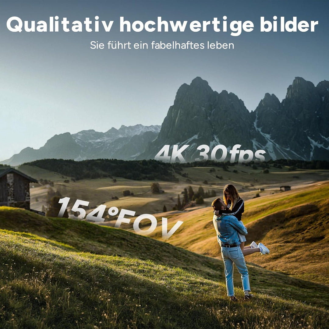 SJCAM C300 Actionkamera 4K, 7 Stunden Akkulaufzeit, 6-Achsen-Stabilisierung, Dual-Touchscreen-Sportk