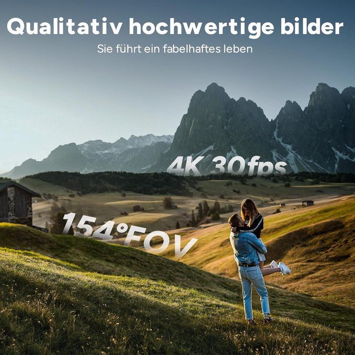 SJCAM C300 Actionkamera 4K, 7 Stunden Akkulaufzeit, 6-Achsen-Stabilisierung, Dual-Touchscreen-Sportk