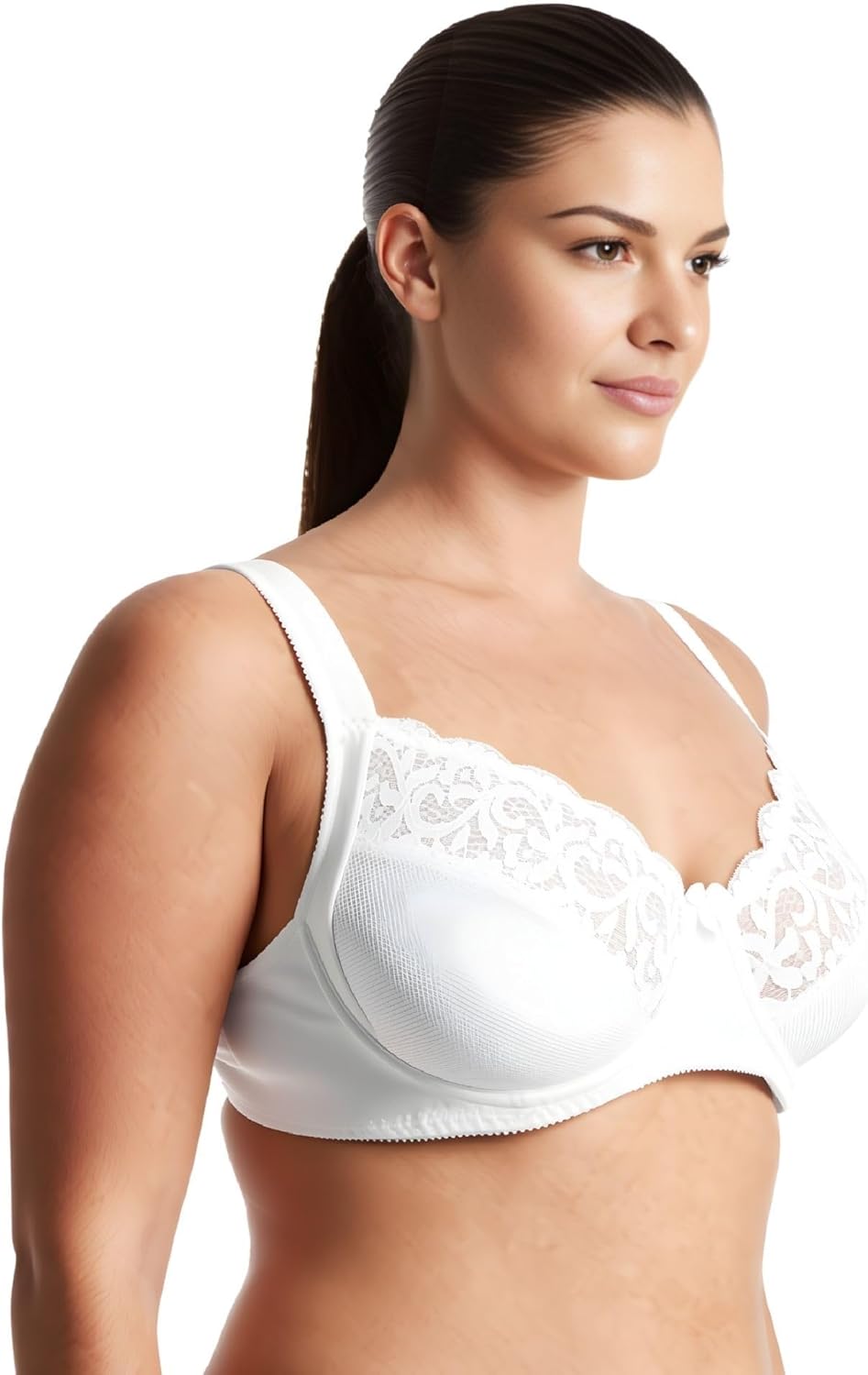 Curve Muse Übergrösse Ungefüttert Bügel Spitzen-BH mit gepolsterten Schultergurten-2er Pack 75B Schw