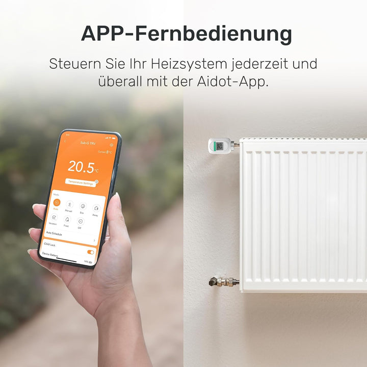 Winees Smart Heizkörperthermostat 3-teilig, mit Zeitplan, Fern-/Sprachsteuerung, Heizungsthermostat