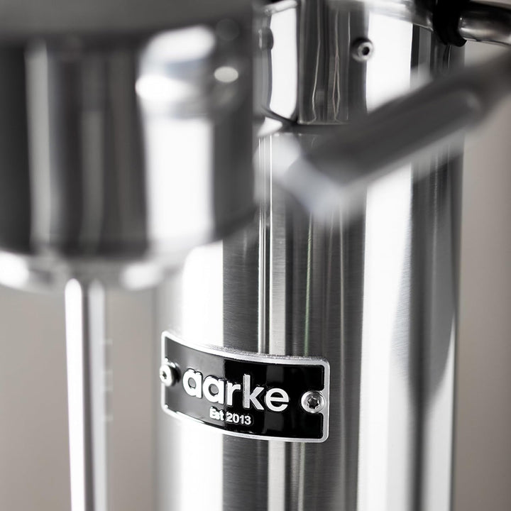 Aarke Carbonator 3, Wassersprudler aus Edelstahl mit 2 x BPA-frei Flaschen, Edelstahl Finish Edelsta