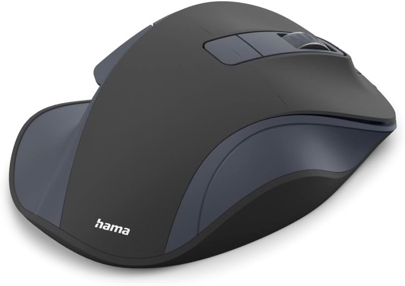 Hama Maus kabellos, wiederaufladbar (optische Funkmaus ohne Klickgeräusch, mit Akku, ergonomische Fo
